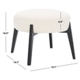 thumbnail image 3 of SAFAVIEH Couture Emilynn Scandinavian Faux Lamb Wool Ottoman, Ivory/Black, 3 of 11