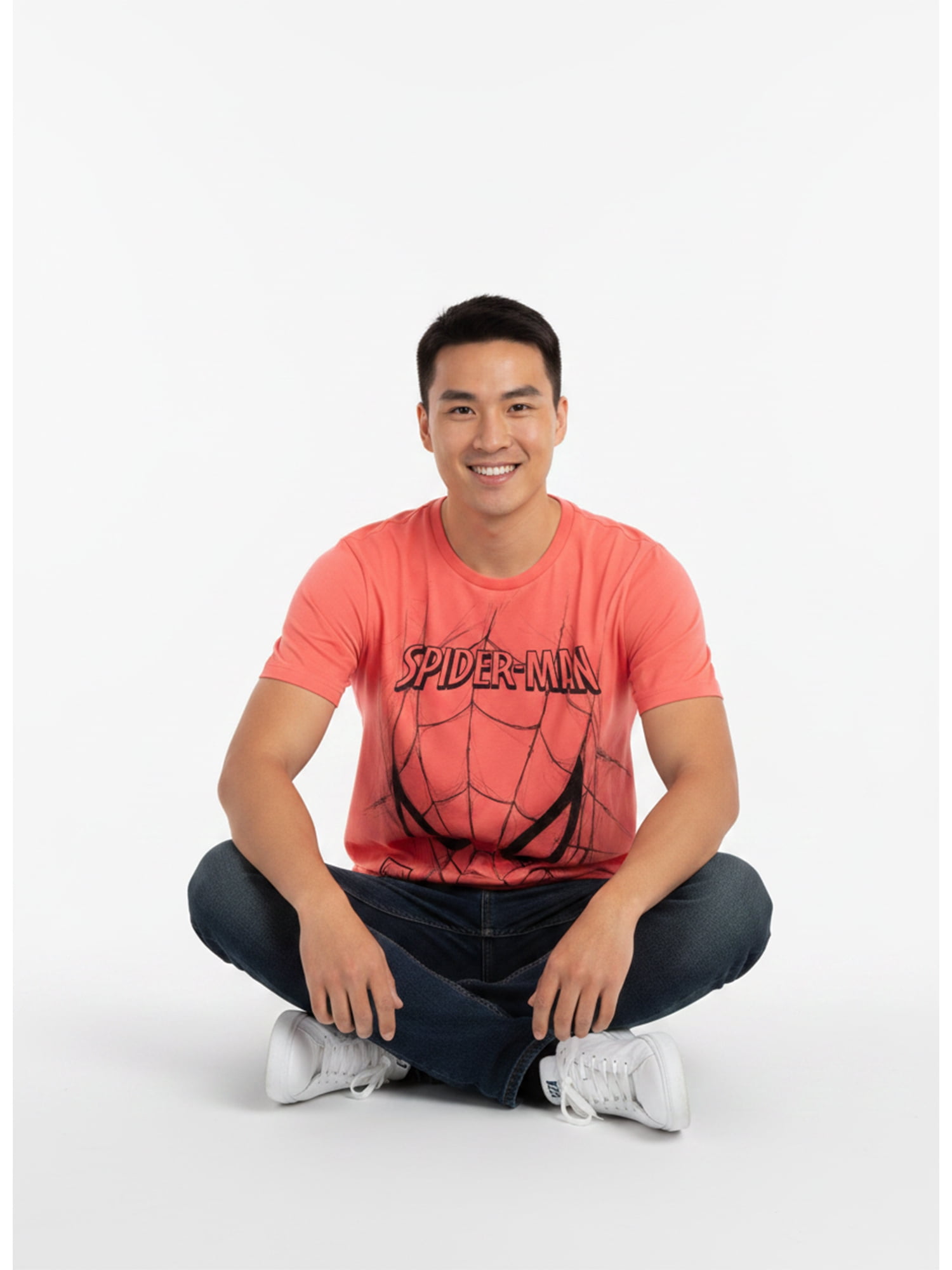 Marvel Spider-Man, Men's & Big Men's Graphic Tee, Sketch Face, Sizes S-3XL