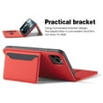 thumbnail image 2 of Dteck Case for Apple iPhone 11 Pro Max 6.5-inch, Luxury Magnetic Skin-Friendly Feel Leather Card Holder Wallet Case Folio Kickstand Cover,Red, 2 of 8