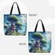thumbnail image 2 of Fotbe Fantasy Treehouse Planet Scene Bolsa Tote con Estampado para Mujer, Bolsos con Cremallera, Bolsa de Hombro Casual de Gran Capacidad con Bolsillos Internos, 2 of 7