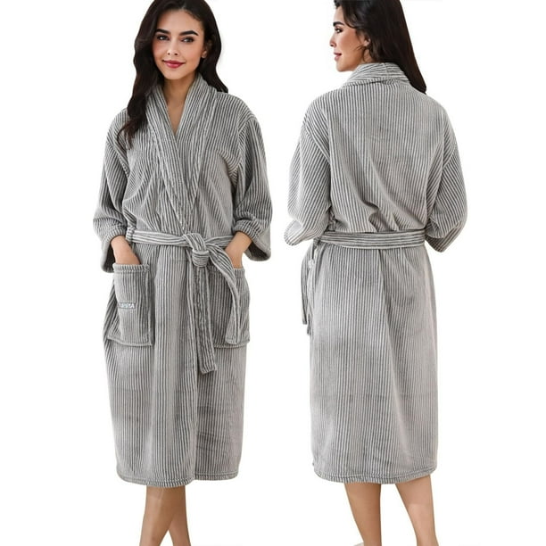 Toalla de Bata de Baño Unisex - Bata con Cinturón Ajustable, Microfibra Súper Absorbente, Suave y Cómoda para Spa y Hogar