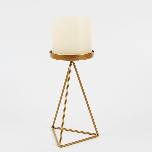 Soporte Vintage para Candelieres Soledad Dorado Portavelas Geométrico
