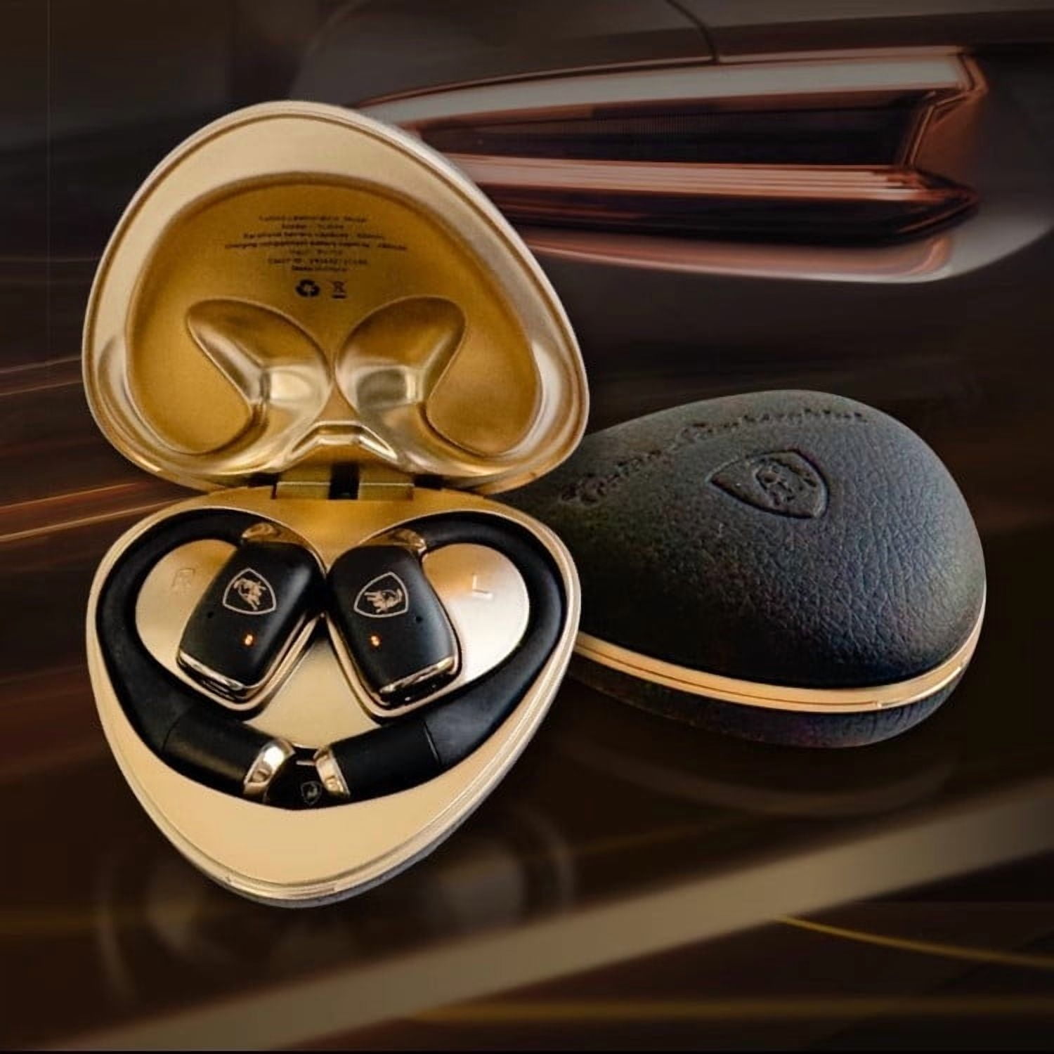 E EYAFA Lamborghini OWS Bluetooth Earbuds with Dual Microphone Intelligent Noise Reduction HiFi Sound Bluetooth Headsets-Orange