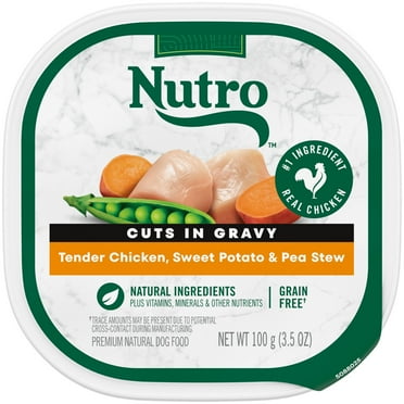 Nutro Cuts In Gravy Tender Chicken, Sweet Potato & Pea Stew Natural Wet Dog Food, 3.5 Oz Tray