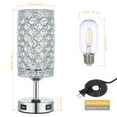 thumbnail image 3 of Neoglint Touch Control Crystal Table Lamp, Modern Dimmable Bedside Light with 2 USB Ports, 3-Way Brightness for Bedroom Living Room (Bulb Included), 3 of 8