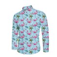 thumbnail image 3 of Camisas navideñas para hombre, camisas de manga larga con botones para fiesta de Papá Noel, camisas de calle para exteriores, camisa elástica de invierno con cuello vuelto, 3 of 5