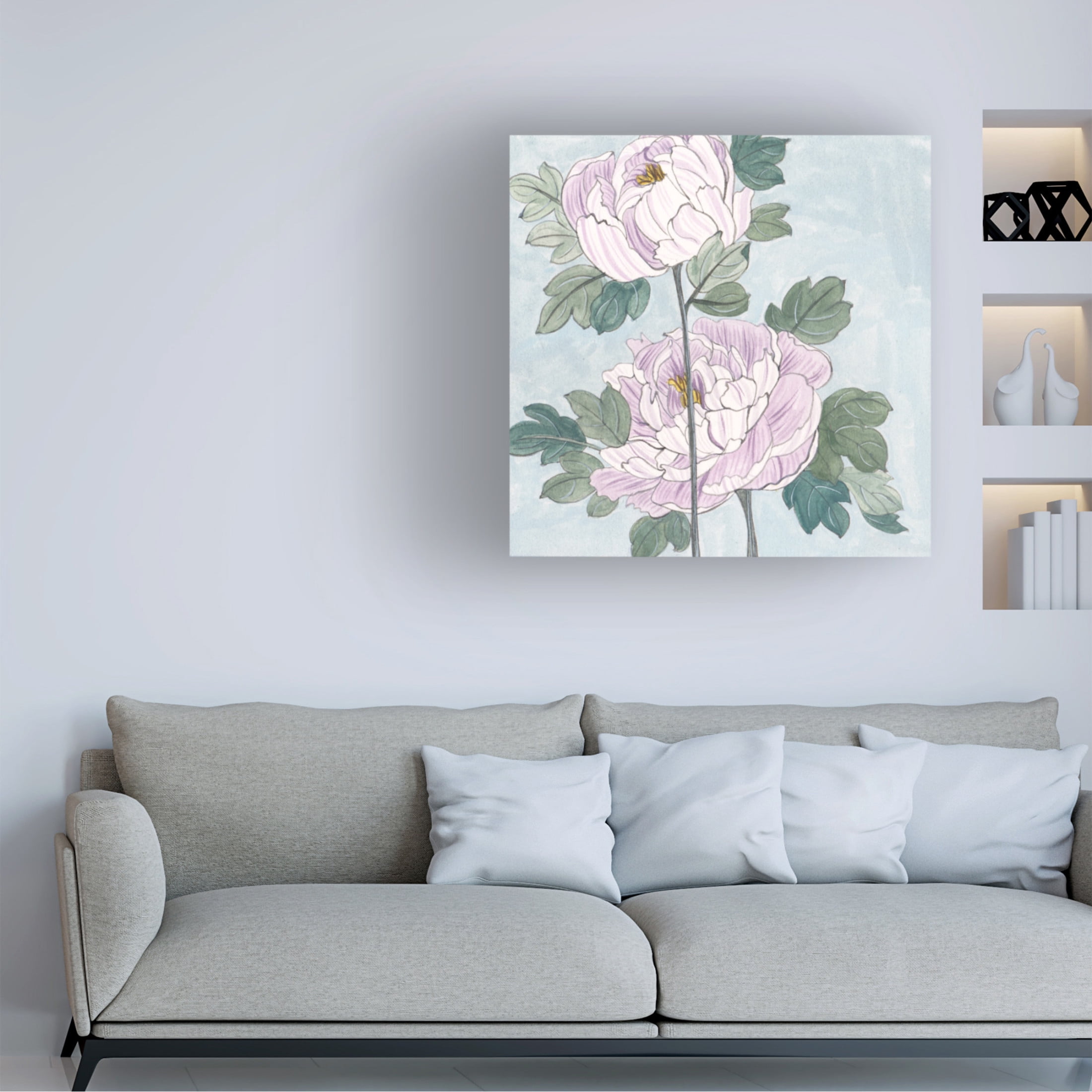 Trademark Fine Art Melissa Wang Striped Peonies IV Canvas Wall Art
