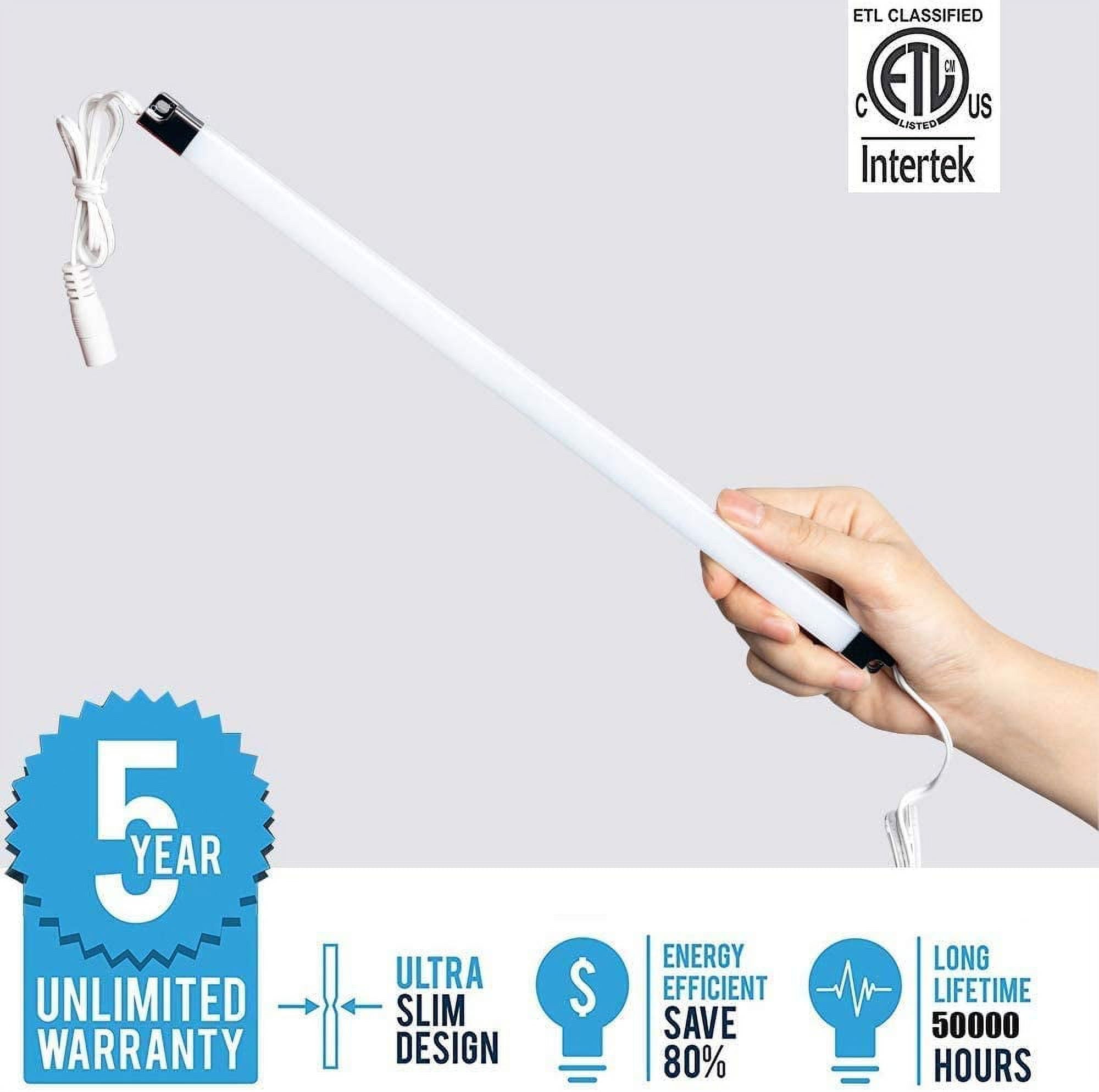 Cefrank Led Light Strips Kit 6000K Under Cabinet Lighting Showcase Lighting Cool, White