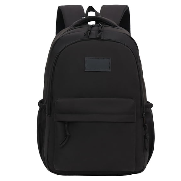 FUZHIQ School Backpack Multi Compartment Front Pocket Side Drawstring Pockets Stylish Bookbag for 4th 5th 6th 7th Grade, Black