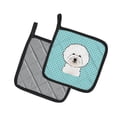 thumbnail image 2 of Carolines Treasures BB1155PTHD Checkerboard Blue Bichon Frise Pair of Pot Holders , 7.5HX7.5W, multicolor, 2 of 3