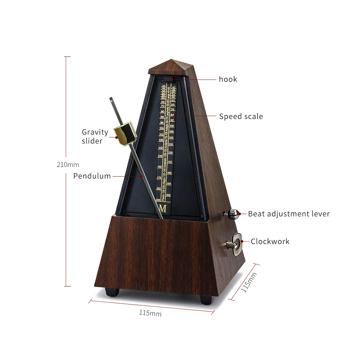 Antique Mechanical Metronome Tower Type Metronome Traditional Metronome