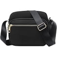 thumbnail image 2 of Lightweight Crossbody Bags for Women Shoulder Bag Purse Nylon Soft Travel Handbag with Multi Pockets,20*16*7cm,Black, 2 of 6