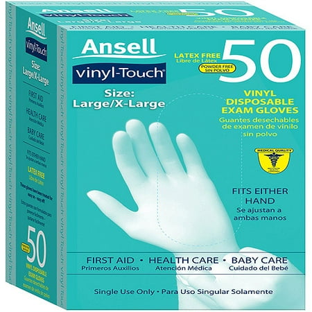 Ansell Vinyl Touch Gloves, L/XL, 50ct