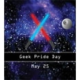 thumbnail image 3 of Galaxy Duvet Cover Sets, Gift for Geek Pride Day May 25 Stars Galaxy Universe Theme Pattern Print, Bedding Set 2 Duvet Covers & 4 Pillowcases, 2 Pack Cal King Size, Blue Black and Red, by Ambesonne, 3 of 3