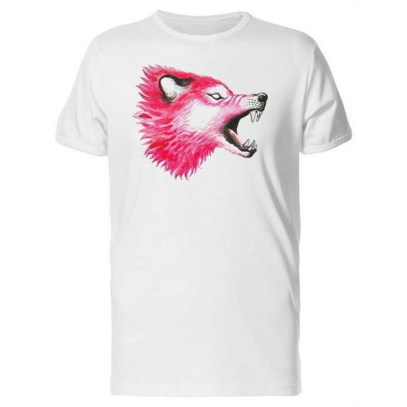 Pink Fur Wolf T-Shirt Men -Image by Shutterstock, Male 3X-Large