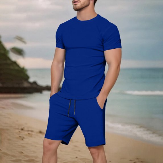 Short Sets 2 Piece Sets Short Sleeve T Shirt & Shorts Mens Summer Shorts Beach Shorts Mens Matching Set