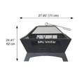 thumbnail image 2 of Blue Sky 28" Outdoor Decorative Square Fire Pit with Cover, Black, Wood Burning, 2 of 8