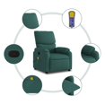 thumbnail image 4 of vidaXL Massage Recliner Chair Dark Green Fabric, 4 of 5