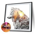 thumbnail image 2 of Taladro de pintura de diamante 5D Kits de bricolaje Cuadro de mosaico de lobo cuadrado completo Decoración para el hogar FLhrweasw Nuevo, 2 of 9