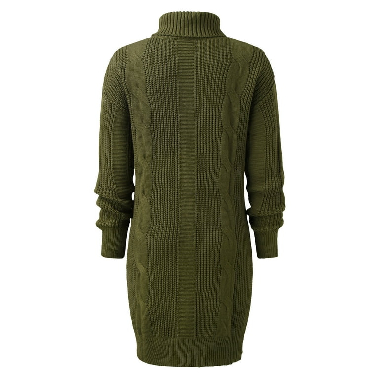 【 JEANS】CABLE SWEATER DRESS CAICJ98 Sweater Dress Women's Elegant Tie Waist Sweater Mini