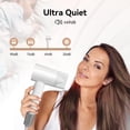 thumbnail image 3 of Secador de pelo con motor de 1400 W y 110 000 RPM de alta velocidad para un secado rápido de 1 a 5 minutos, peso ligero de 317 g y bajo nivel de ruido de 49 db, plasma de 1500 millones de rpm, control, 3 of 5