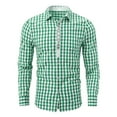 thumbnail image 4 of Shirts for Men Long Sleeve Plaid Embroidery Oktoberfest Tops Comfortable Loose Fit Button Down Collared Men Dress Shirt, 4 of 9