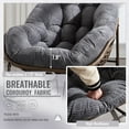 thumbnail image 5 of HONEY HOME Outdoor Papasan Rocking Chair, Oversized Indoor Rocking Chair with Cushion, Rattan Wicker Egg Chairs with Steel Frame, Porch Rocker Chairs Furniture for Garden Lawn Bedroom Living Room, 5 of 7