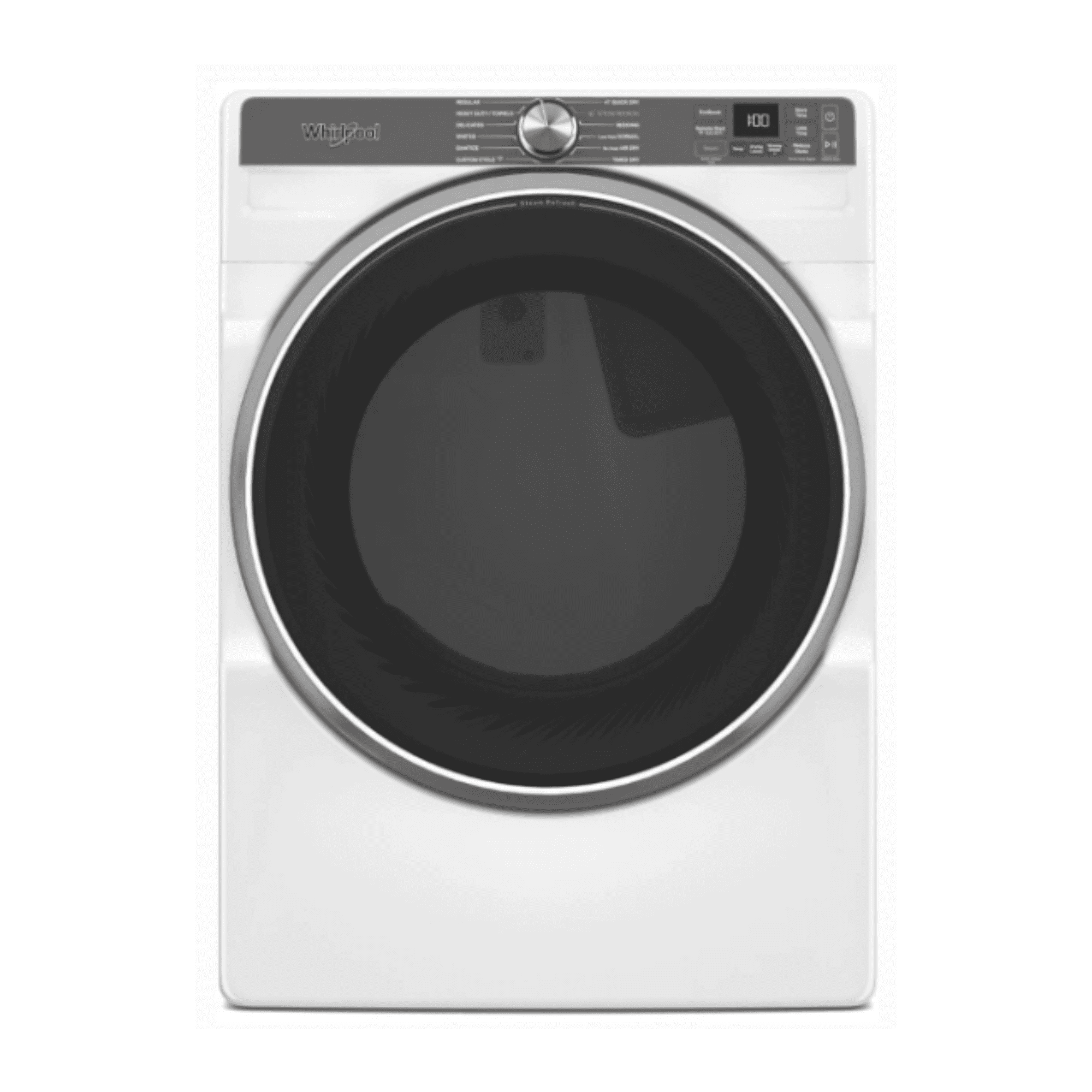 Whirlpool 27 Inch Smart Front Load Electric Dryer with 7.4 cu ft Capacity, Wrinkle Shield Option with Steam,Quick Dry Cycle ENERGY STAR in White WED6720RW