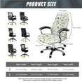 thumbnail image 5 of FKELYI Green Leaf Print Office Chair Cover Swivel Chair Protector Cover with 2 Pcs Armrest Covers Anti-Dust Washable Breathable Gaming Chair Slipcover, Large, 5 of 6