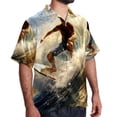 thumbnail image 2 of Surfing in Summer Men's Casual Printed Button Down Short Sleeve Spread Collar Beach Shirts for Summer, Unisex, 2 of 6