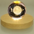 thumbnail image 3 of Milisten Wood Display Pedestal LED Light Base Table Crystal Ball Lamp Base USB Charging Light Base, 3 of 6
