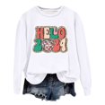thumbnail image 1 of Gibobby Sudadera Navidad Mujer Otoño e Invierno Adecuado Navidad Estampado O Cuello Casual Manga Larga Camisas De Entrenamiento Blusa Suelta(Blanco,G), 1 of 4