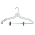 thumbnail image 2 of NAHANCO #1500RCHU 17" White Heavy Duty Plastic Suit Hangers with Metal Clips (Pack of 25), 2 of 5