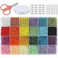 thumbnail image 1 of Glass Seed Beads 24 Colors Small Beads Kit Bracelet Beads for Jewelry Making 4MM 5000Pcs, 1 of 5