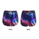 thumbnail image 3 of Balery Cosmic Cat Psychedelic Journey Pantalones cortos deportivos para mujer con forro y dos bolsillos, elásticos, para entrenamiento, gimnasio, yoga-Large, 3 of 7