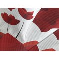 thumbnail image 4 of Ambesonne Floral Quilted Bedspread Set 3 Pcs, Vivid Rose Flower Petal, King Size, Vermilion and White, 4 of 5
