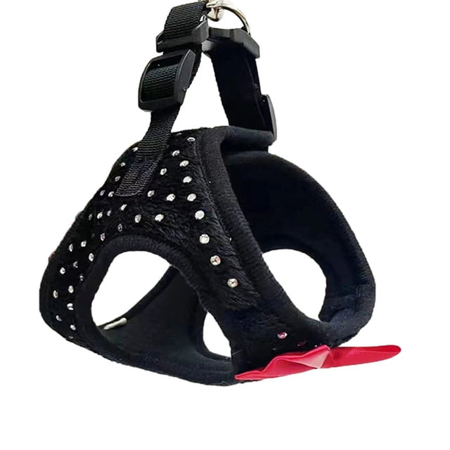 Small Diamond Decoration Soft Breathable Dog Chest Harness Vest Harness for Dogs Pets Collar Pets Chest Strap Leash Three Size ShopWise Round
