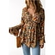 thumbnail image 4 of ABPHQTO Blusa de mujer con cuello en V y estampado floral multicolor, 4 of 5