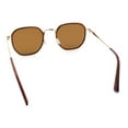 thumbnail image 7 of Double Rim Octagonal Classical Metal Rim Rectangular Hipster Sunglasses Tortoise Brown - Brown, 7 of 7