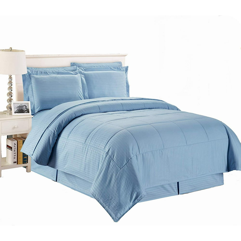 Legacy Decor 8 Pieces Reversible Wrinkle Free Soft Comforter Set