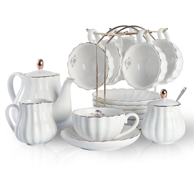 Set de té Sweejar British Royal Series, 240 ml, tazas y platillos, 6 unidades