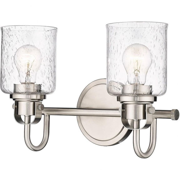 2 Light Vanity Light Fixture in Transitional Style-9.5 inches Tall and 14.5 inches Wide-Brushed Nickel Finish Bailey Street Home 372-Bel-4620050