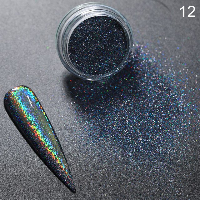 Polvo de uñas de espejo Moonlight, pigmento de efecto metálico fino de brillo plateado, esmalte de Gel UV, polvo cromado, decoraciones de uñas Aurora, 1 caja
