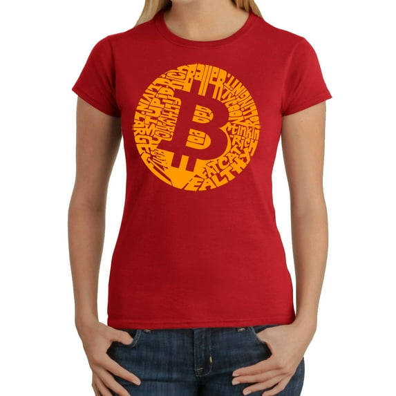 Women's Word Art T-Shirt - Bitcoin