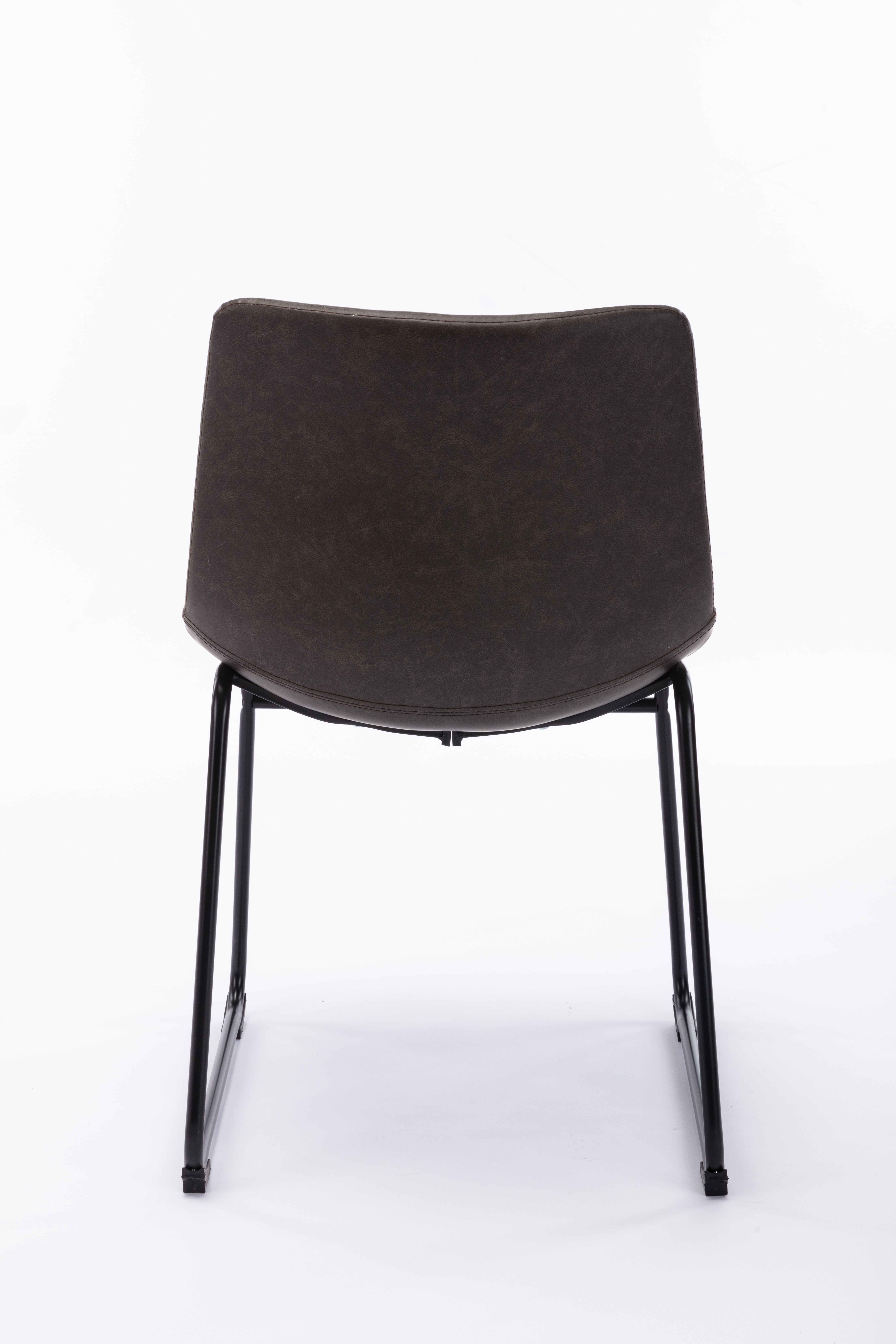 Private Jungle Set of 2 Dining PU Leather Armless Dining Chairs with Backrest,Metal Legs,Comfortable Wide Seat,Dark Browm Private Jungle Set of 2 Dining PU Leather Armless Dining Chairs with Backrest,Metal Legs,Comfortable Wide Seat,Dark Browm