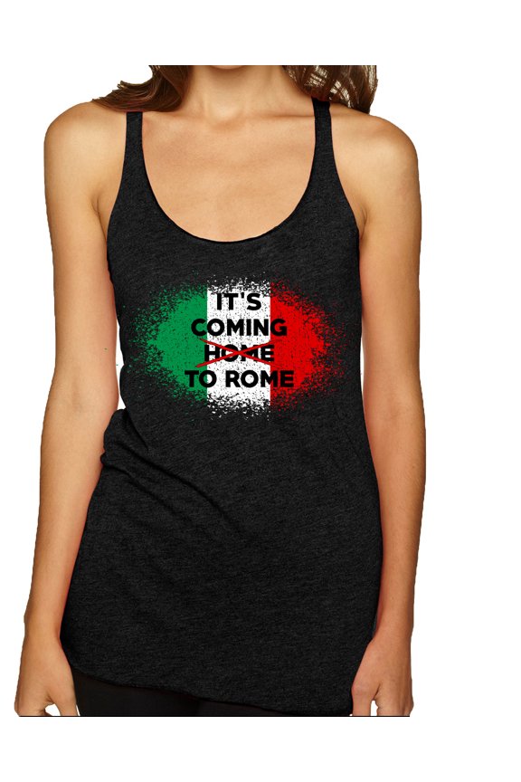 , Italian Soccer Its Coming to Rome, Sports, Women Tri-Blend Racerback Tank Top, Vintage Black, Medium