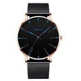 thumbnail image 3 of Resicozy Watch for Men Leather Band Wristwatch Elegant Daily Waterproof Gentleman Dress Round Case Watch F One Size, 3 of 4