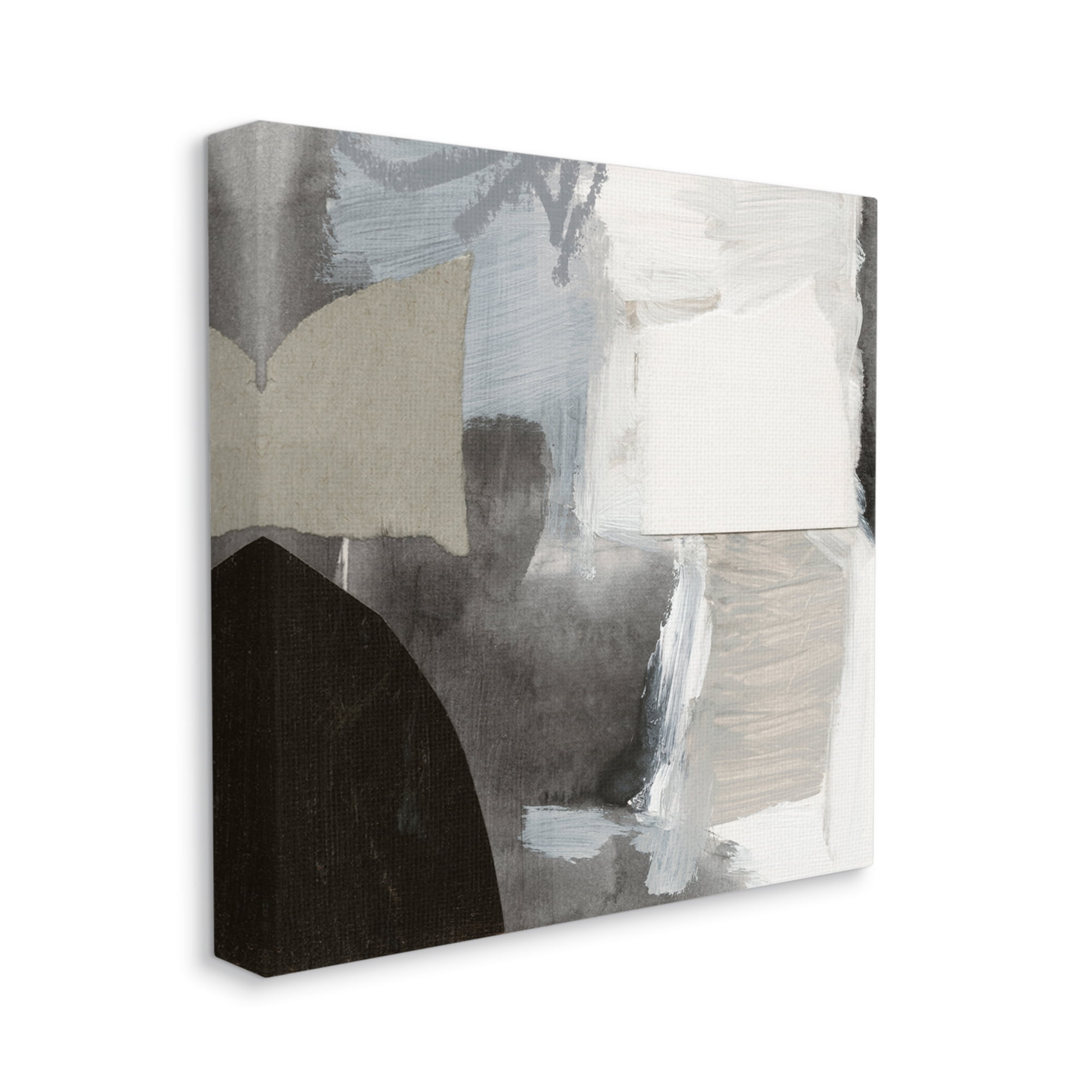 Stupell Industries Abstract Layered Collage Structured Shapes Paint Strokes Painting Gallery Wrapped Canvas Print Wall Art, Design by Victoria Barnes