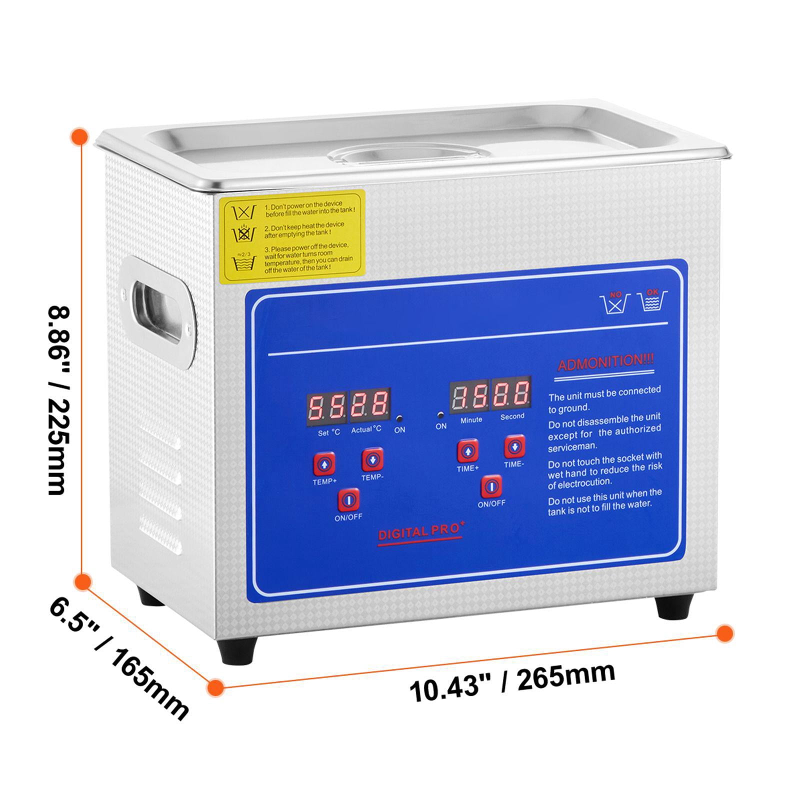 Ultrasonic Cleaner 3L Digital Timer Heater Professional Jewelry Cleaner Stainless Steel Heated Cleaning Machine for Glasses Watch Rings Small Parts Circuit Board