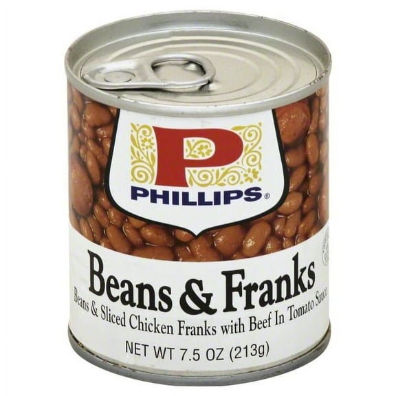 Phillips Beans & Chicken Franks with Beef and Tomato Sauce, 7.5 oz Can